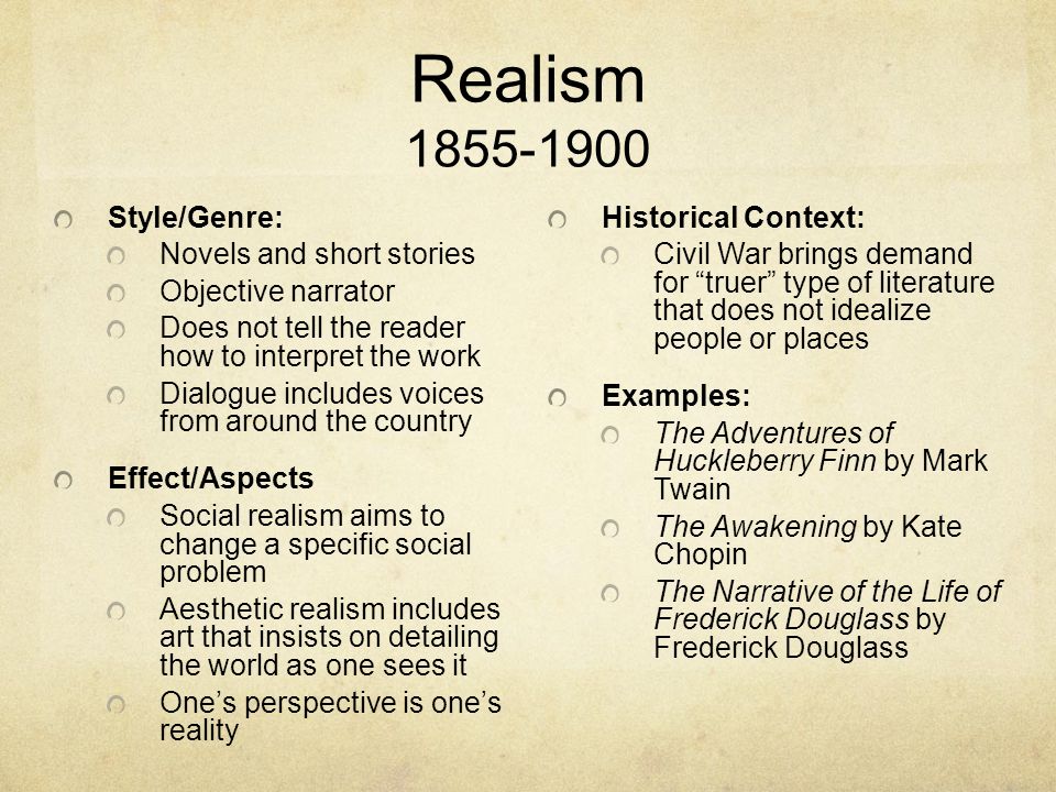 Realism - Study Guide